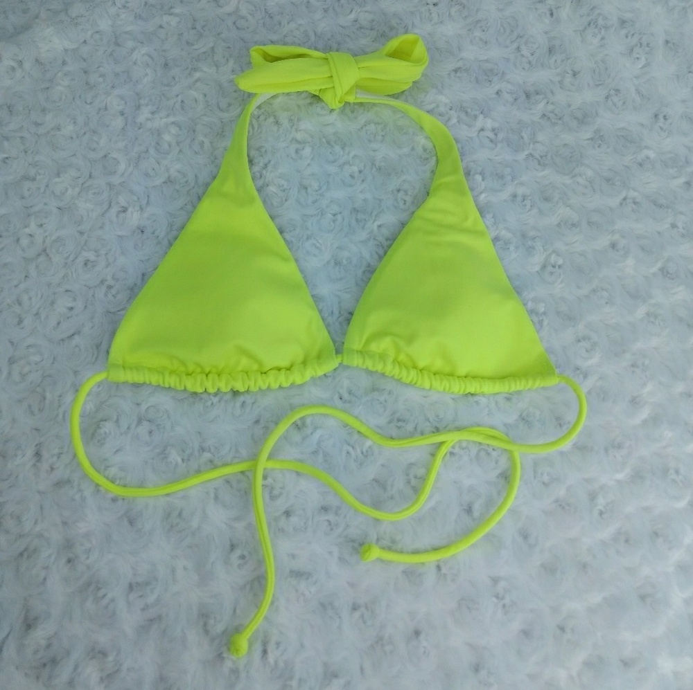 🏖️ Victoria's Secret string bikini top sz XS neon